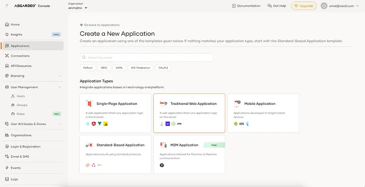 Create a new application