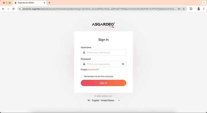 Sign in with Asgardeo