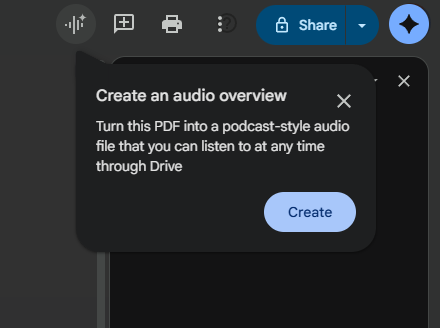 Create an audio overview
