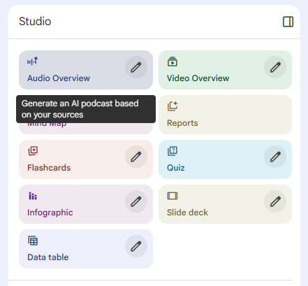Create an audio overview